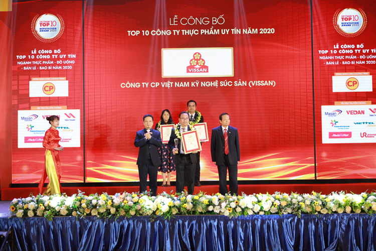 Công ty Cổ phần Việt Nam Kỹ nghệ Súc sản (Vissan) đạt danh hiệu Top 10 Công ty Thực phẩm Uy tín & Top 500 Doanh nghiệp Lợi nhuận Tốt nhất Việt Nam năm 2020